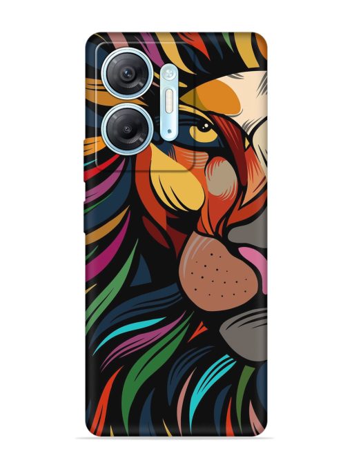 Trippy Lion Art Embossed Soft Silicone Case for Infinix Hot 30 (5G)