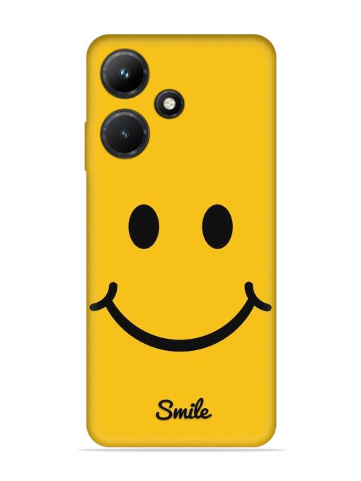 Yellow Smiley Embossed Soft Silicone Case for Infinix Hot 30I