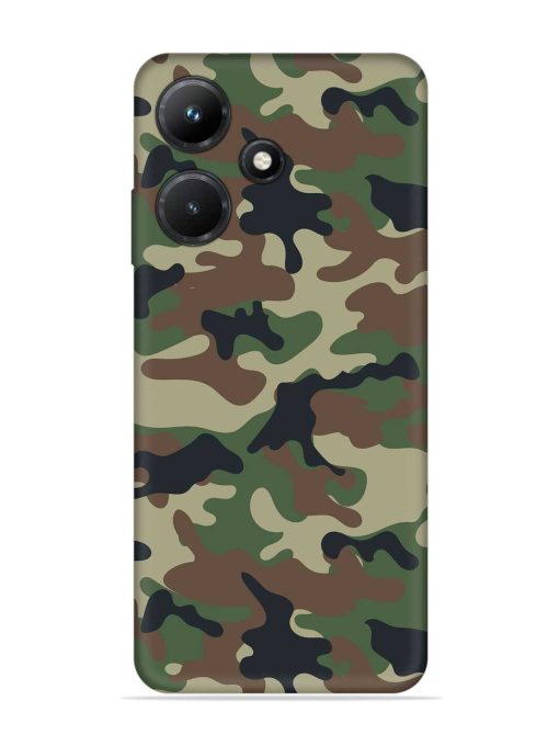 Army Military Camouflage Dark Green Embossed Soft Silicone Case for Infinix Hot 30I Zapvi