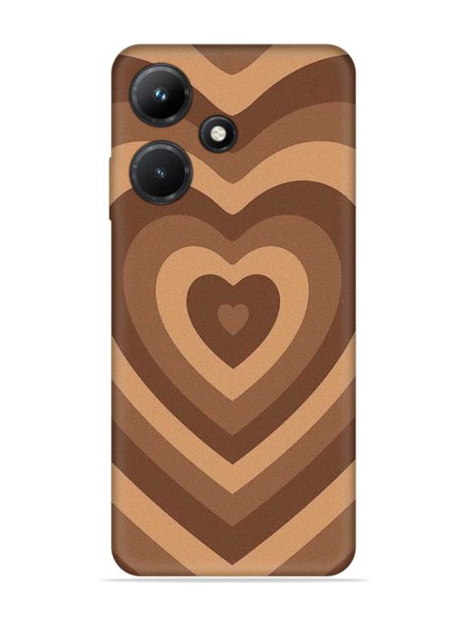 Brown Heart Embossed Soft Silicone Case for Infinix Hot 30I Zapvi