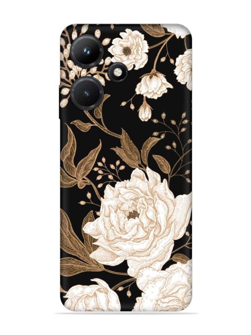 Peonies Roses Floral Embossed Soft Silicone Case for Infinix Hot 30I