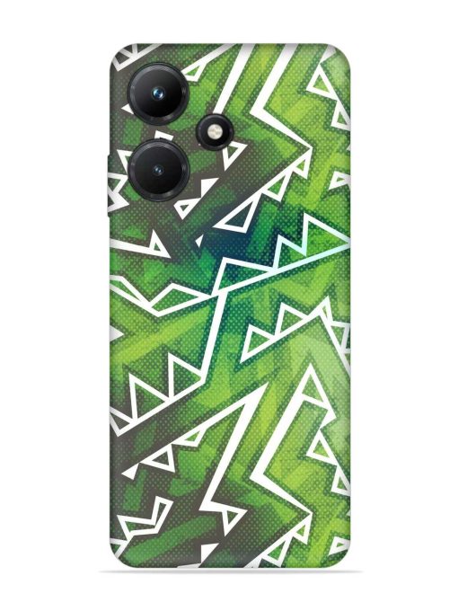 Green Graffiti Seamless Embossed Soft Silicone Case for Infinix Hot 30I Zapvi