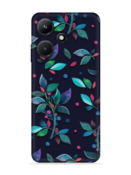 Decorative Watercolor Flower Embossed Soft Silicone Case for Infinix Hot 30I Zapvi