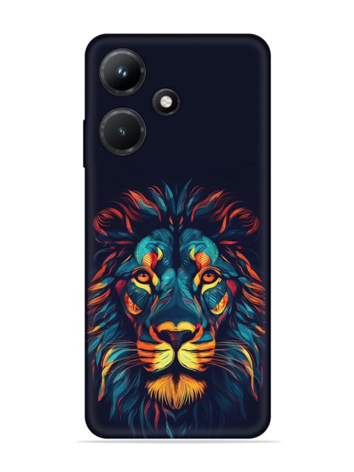 Colorful Lion Embossed Soft Silicone Case for Infinix Hot 30I