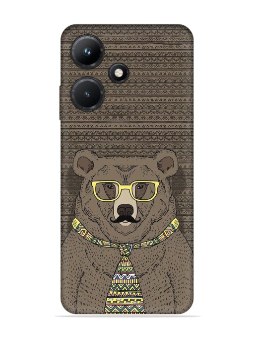 Grizzly Bear Embossed Soft Silicone Case for Infinix Hot 30I Zapvi