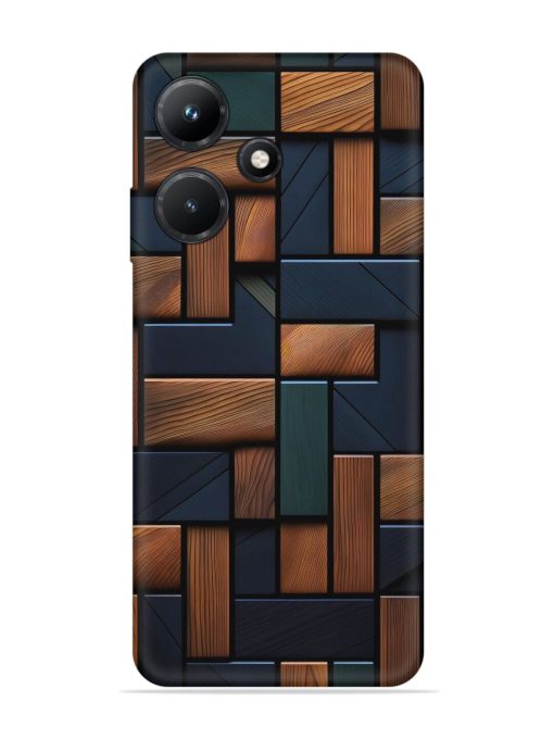 Wooden Background Cubes Embossed Soft Silicone Case for Infinix Hot 30I Zapvi