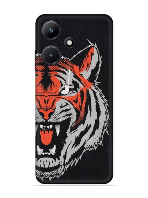 Tiger Aggression Embossed Soft Silicone Case for Infinix Hot 30I Zapvi