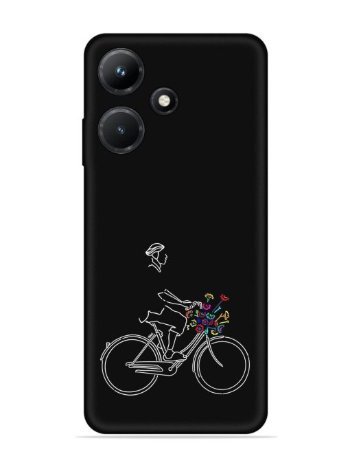 Minimalist Cycle Art Embossed Soft Silicone Case for Infinix Hot 30I