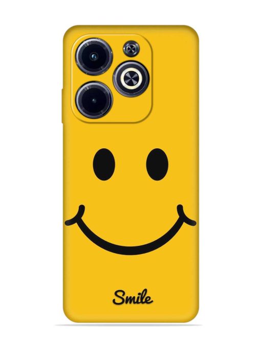 Yellow Smiley Embossed Soft Silicone Case for Infinix Hot 40I Zapvi