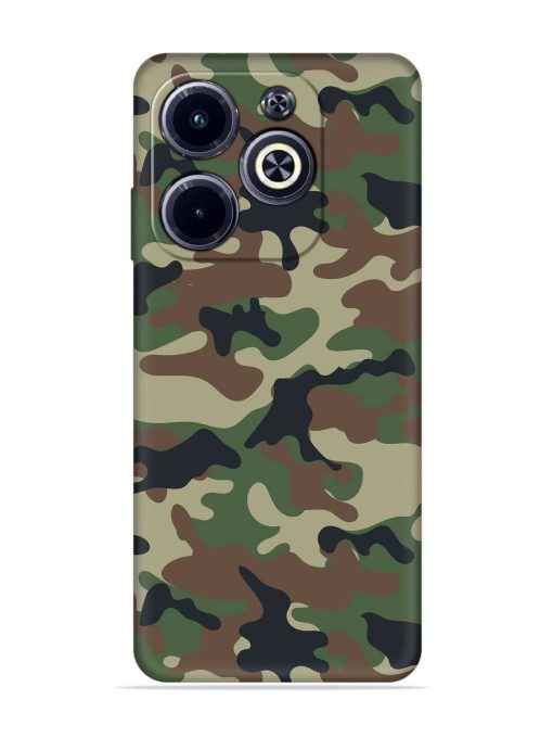 Army Military Camouflage Dark Green Embossed Soft Silicone Case for Infinix Hot 40I Zapvi