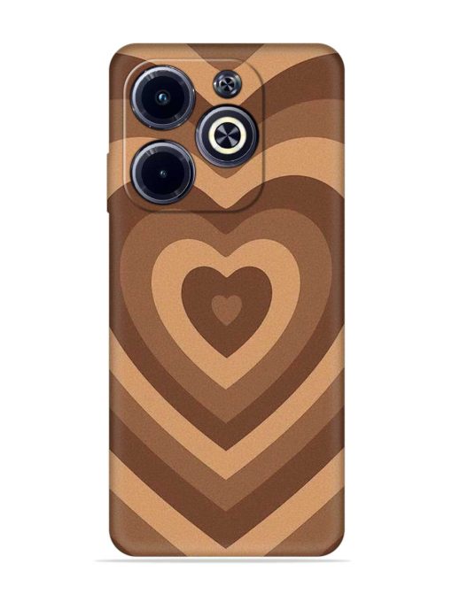 Brown Heart Embossed Soft Silicone Case for Infinix Hot 40I Zapvi