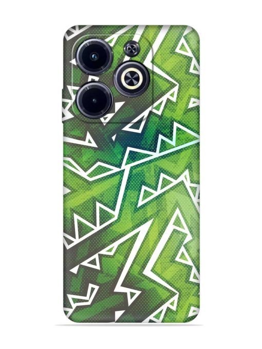 Green Graffiti Seamless Embossed Soft Silicone Case for Infinix Hot 40I Zapvi