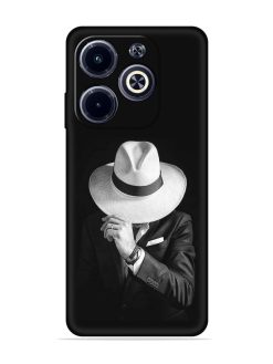 Men Under Hat Embossed Soft Silicone Case for Infinix Hot 40I