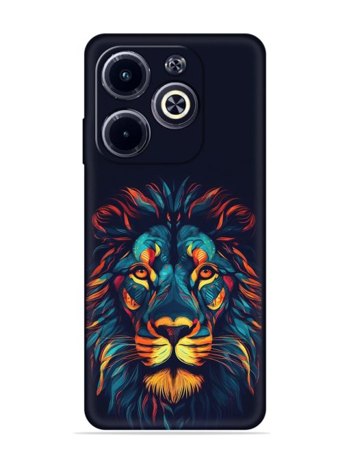 Colorful Lion Embossed Soft Silicone Case for Infinix Hot 40I