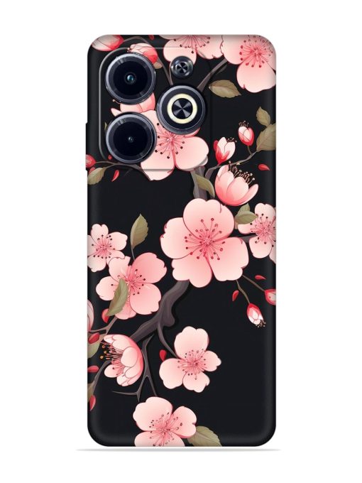 Cherry Blossom Embossed Soft Silicone Case for Infinix Hot 40I