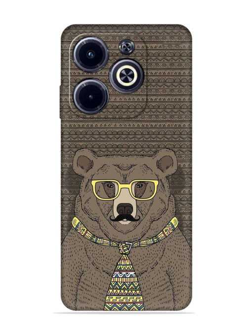 Grizzly Bear Embossed Soft Silicone Case for Infinix Hot 40I Zapvi