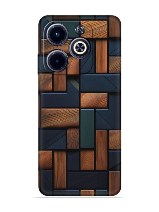 Wooden Background Cubes Embossed Soft Silicone Case for Infinix Hot 40I Zapvi