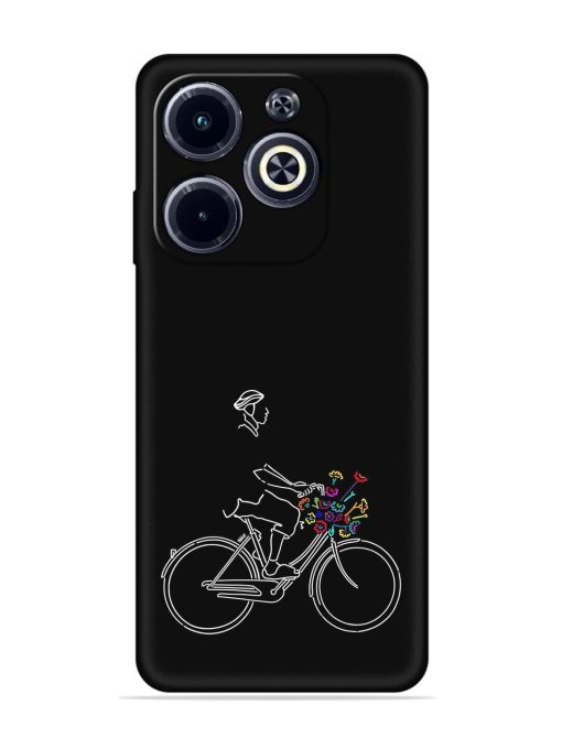 Minimalist Cycle Art Embossed Soft Silicone Case for Infinix Hot 40I Zapvi