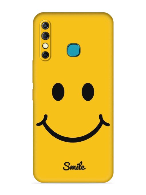 Yellow Smiley Embossed Soft Silicone Case for Infinix Hot 8 Zapvi