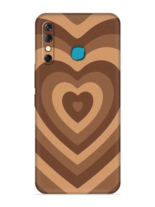 Brown Heart Embossed Soft Silicone Case for Infinix Hot 8 Zapvi