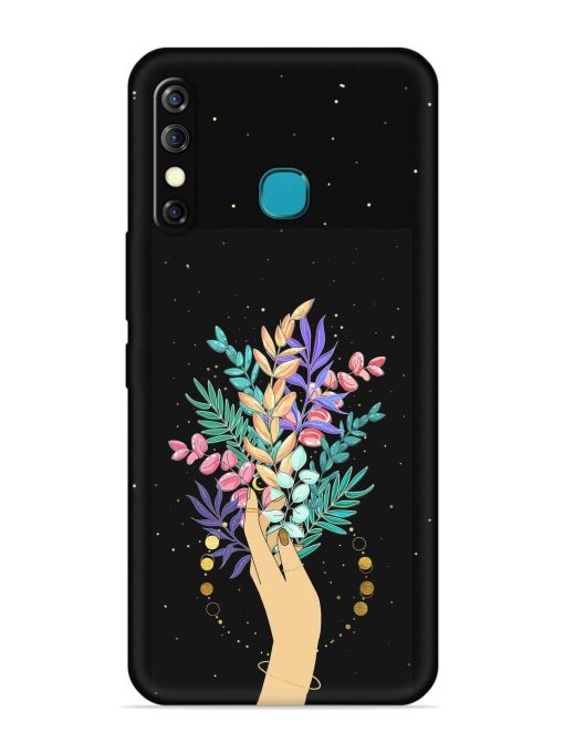 Flower On Hand Embossed Soft Silicone Case for Infinix Hot 8