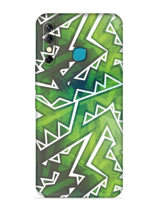 Green Graffiti Seamless Embossed Soft Silicone Case for Infinix Hot 8