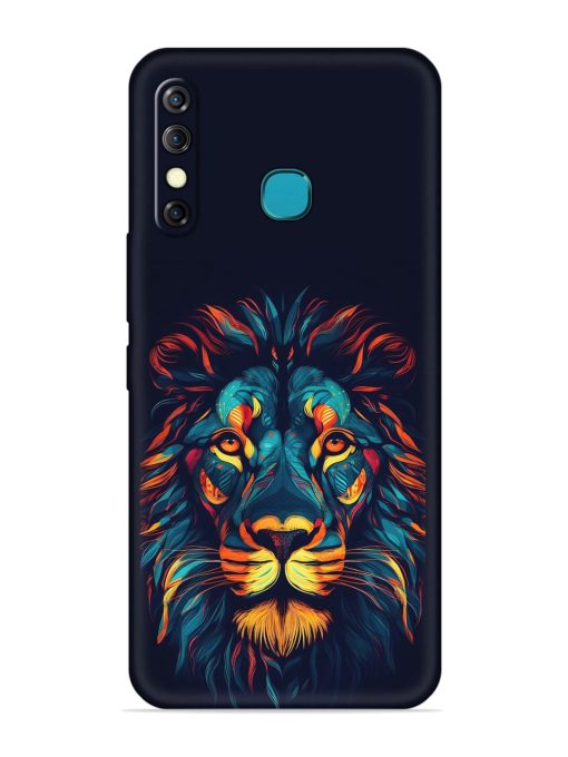 Colorful Lion Embossed Soft Silicone Case for Infinix Hot 8