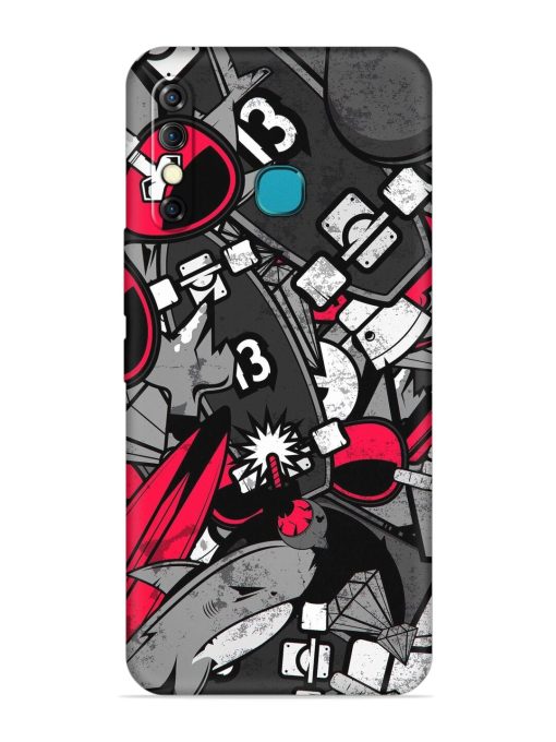 Fictional Doodle Embossed Soft Silicone Case for Infinix Hot 8