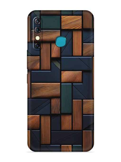 Wooden Background Cubes Embossed Soft Silicone Case for Infinix Hot 8