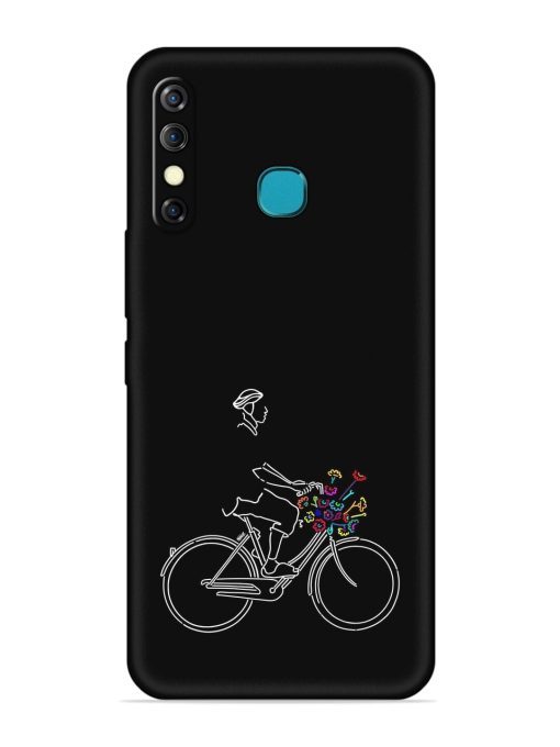 Minimalist Cycle Art Embossed Soft Silicone Case for Infinix Hot 8 Zapvi