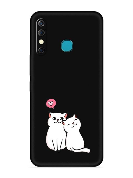 Cute Loving Cats Embossed Soft Silicone Case for Infinix Hot 8