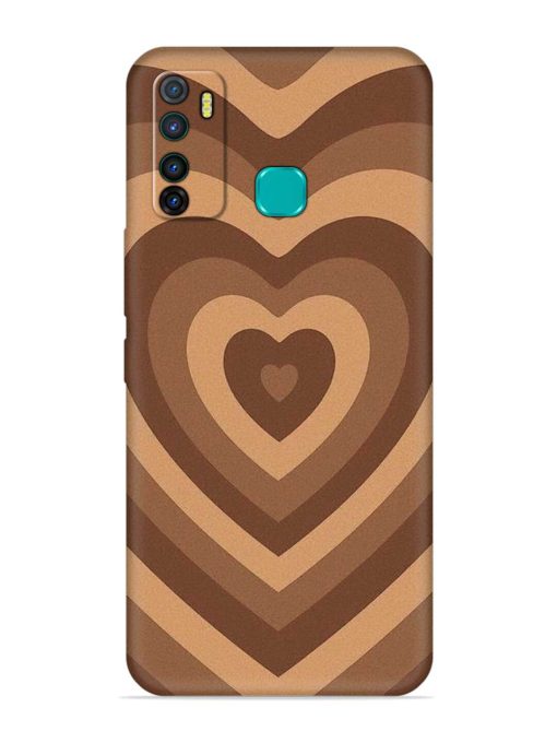 Brown Heart Embossed Soft Silicone Case for Infinix Hot 9 Zapvi