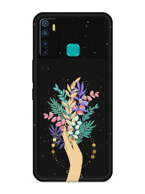 Flower On Hand Embossed Soft Silicone Case for Infinix Hot 9 Zapvi