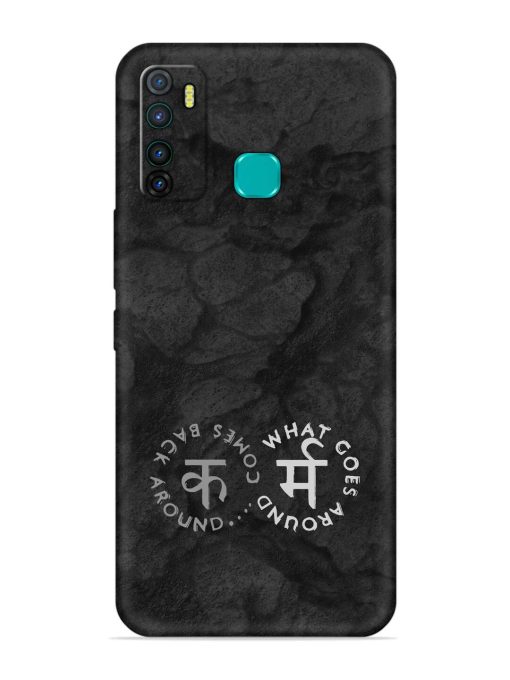 Karma Hindi Word Embossed Soft Silicone Case for Infinix Hot 9 Zapvi