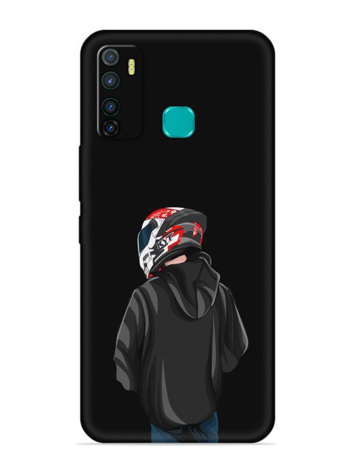 Motorcycle Rider Embossed Soft Silicone Case for Infinix Hot 9