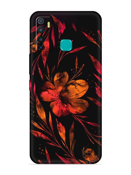 Red Flower Painting Embossed Soft Silicone Case for Infinix Hot 9 Zapvi