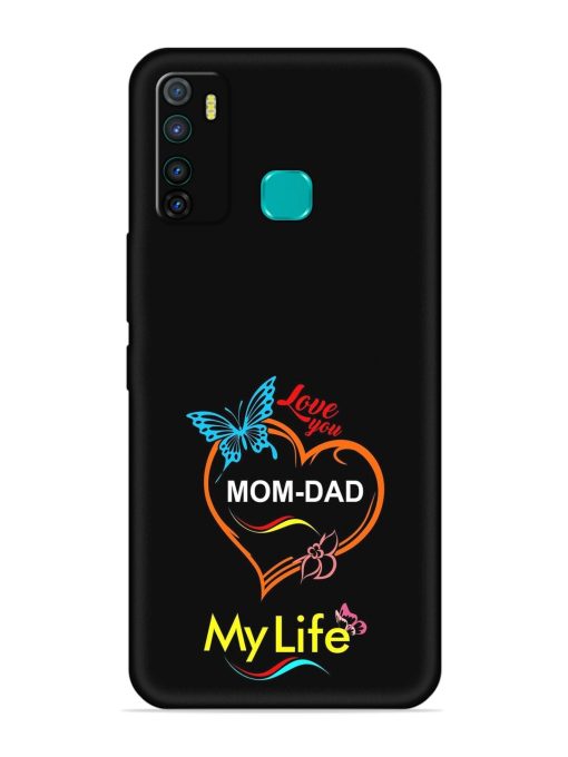 Love You Mom Dad Embossed Soft Silicone Case for Infinix Hot 9 Zapvi