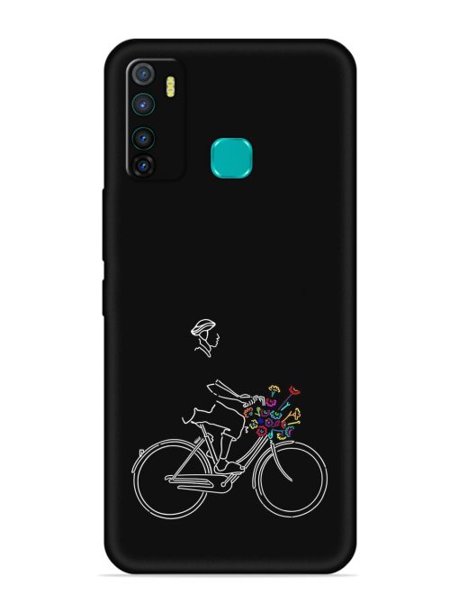 Minimalist Cycle Art Embossed Soft Silicone Case for Infinix Hot 9 Zapvi