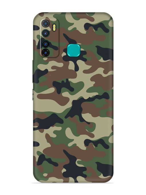 Army Military Camouflage Dark Green Embossed Soft Silicone Case for Infinix Hot 9 Pro Zapvi