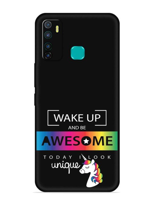 Inspirational Quote Unicorn Embossed Soft Silicone Case for Infinix Hot 9 Pro Zapvi