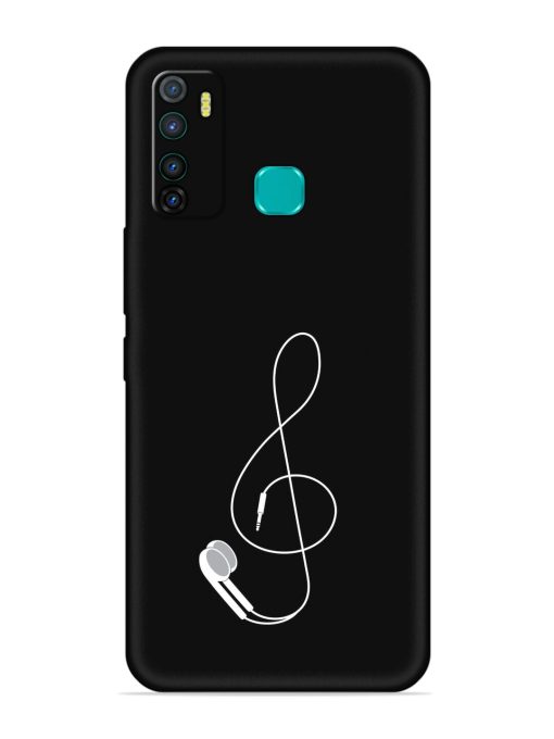 Music Earphone Vector Embossed Soft Silicone Case for Infinix Hot 9 Pro