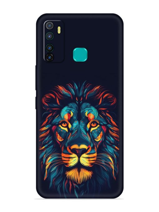 Colorful Lion Embossed Soft Silicone Case for Infinix Hot 9 Pro Zapvi