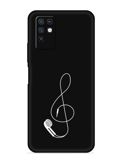 Music Earphone Vector Embossed Soft Silicone Case for Infinix Note 10