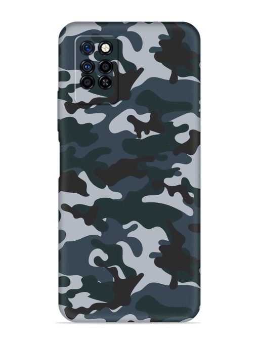 Dark Blue Army Military Art Embossed Soft Silicone Case for Infinix Note 10 Pro Zapvi