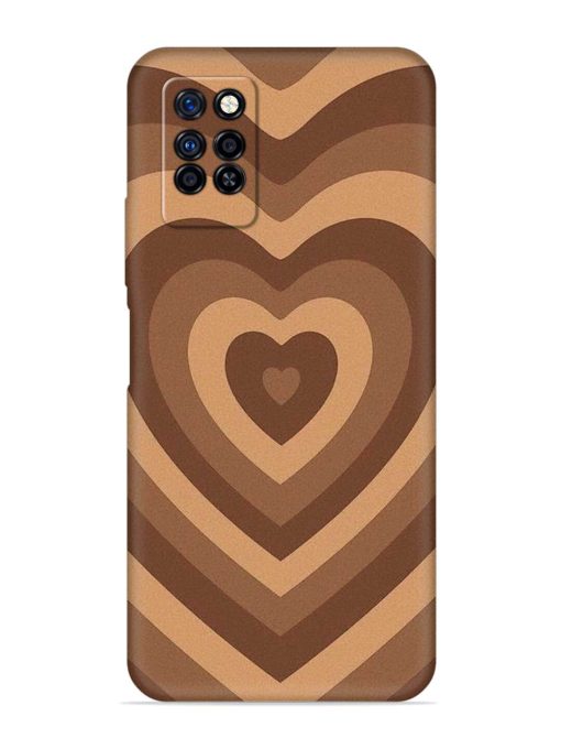 Brown Heart Embossed Soft Silicone Case for Infinix Note 10 Pro Zapvi