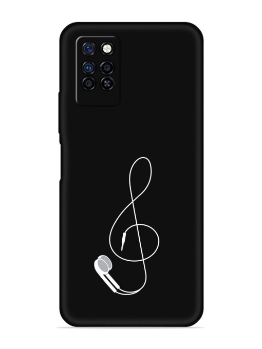 Music Earphone Vector Embossed Soft Silicone Case for Infinix Note 10 Pro Zapvi