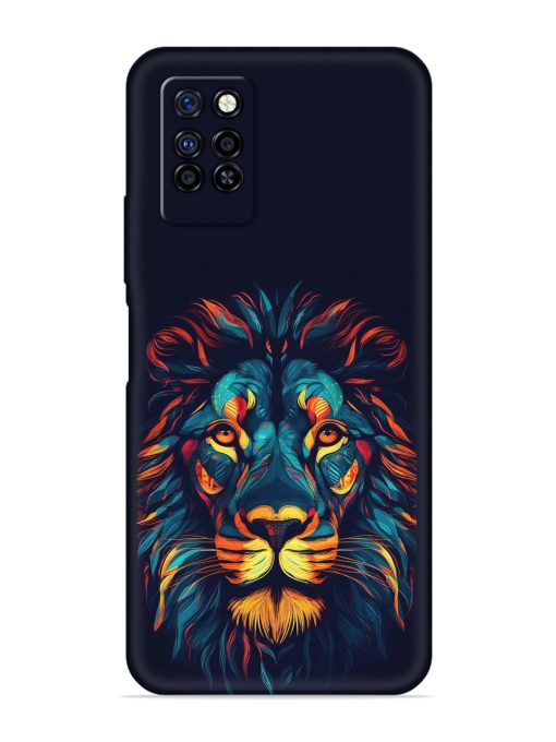 Colorful Lion Embossed Soft Silicone Case for Infinix Note 10 Pro