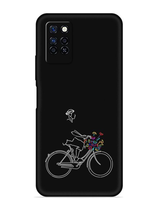 Minimalist Cycle Art Embossed Soft Silicone Case for Infinix Note 10 Pro Zapvi