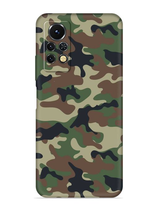 Army Military Camouflage Dark Green Embossed Soft Silicone Case for Infinix Note 11S