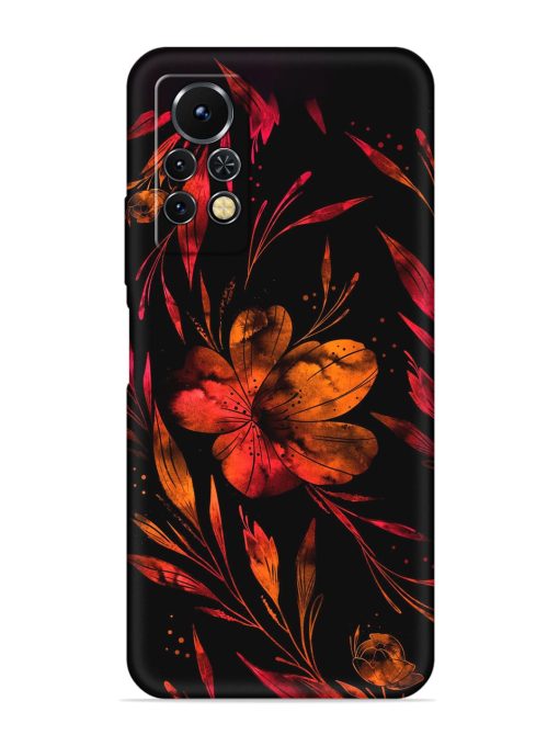 Red Flower Painting Embossed Soft Silicone Case for Infinix Note 11S Zapvi